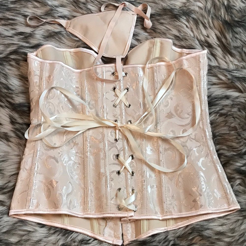 Designer Corset Binder Girdle Cincher Nude M - Picture 4 of 8